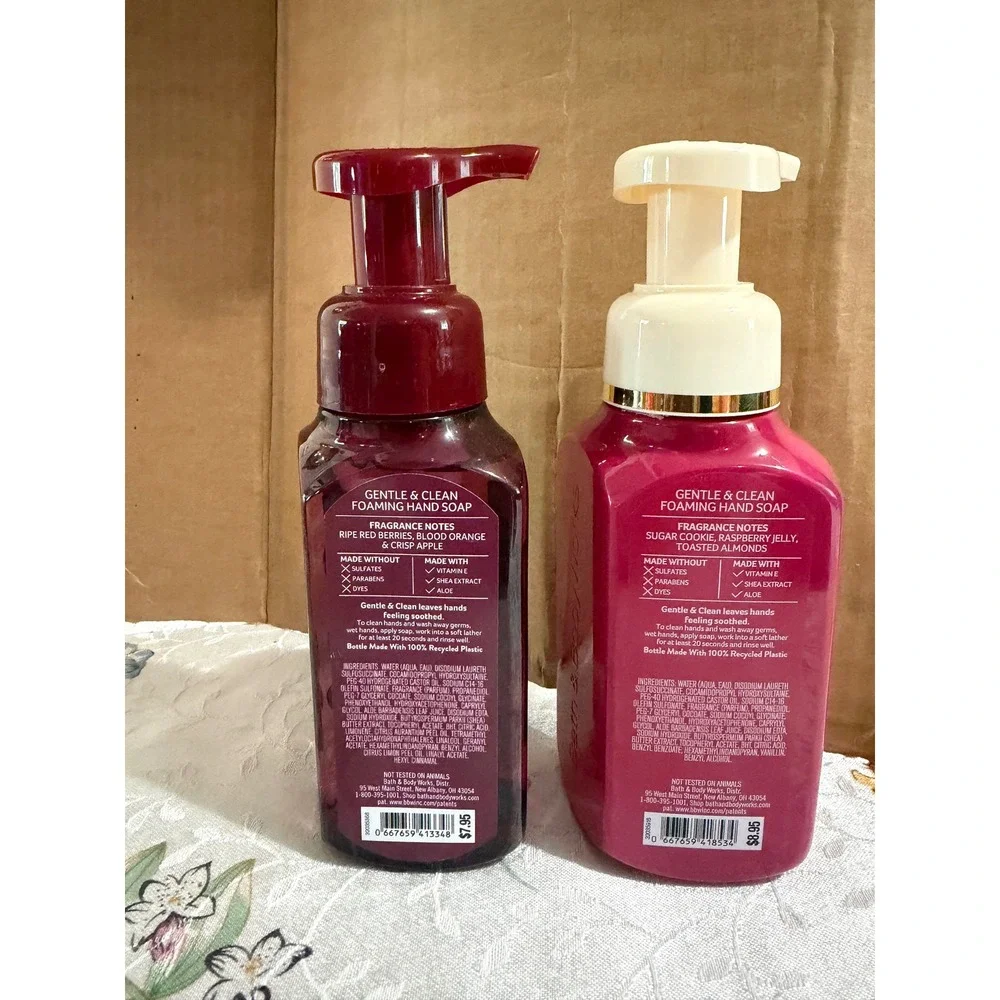 2 Bath & Body Works Bright Christmas Morning Raspberry Holiday Pie Hand Soap Set
